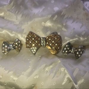 Antique Brooch with matching clip on earrings